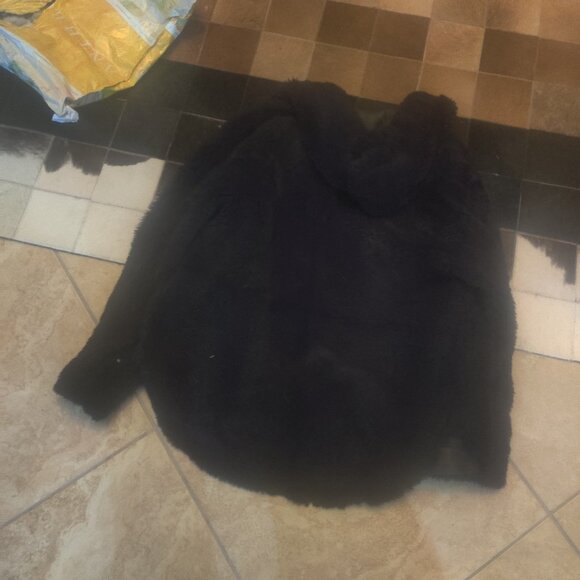 DROME Shearling Coat Size S Black Oversized Hooded new $3150 - Picture 4 of 4